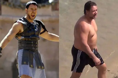 Russel Crowe Antes e Depois do Filme Gladiador 